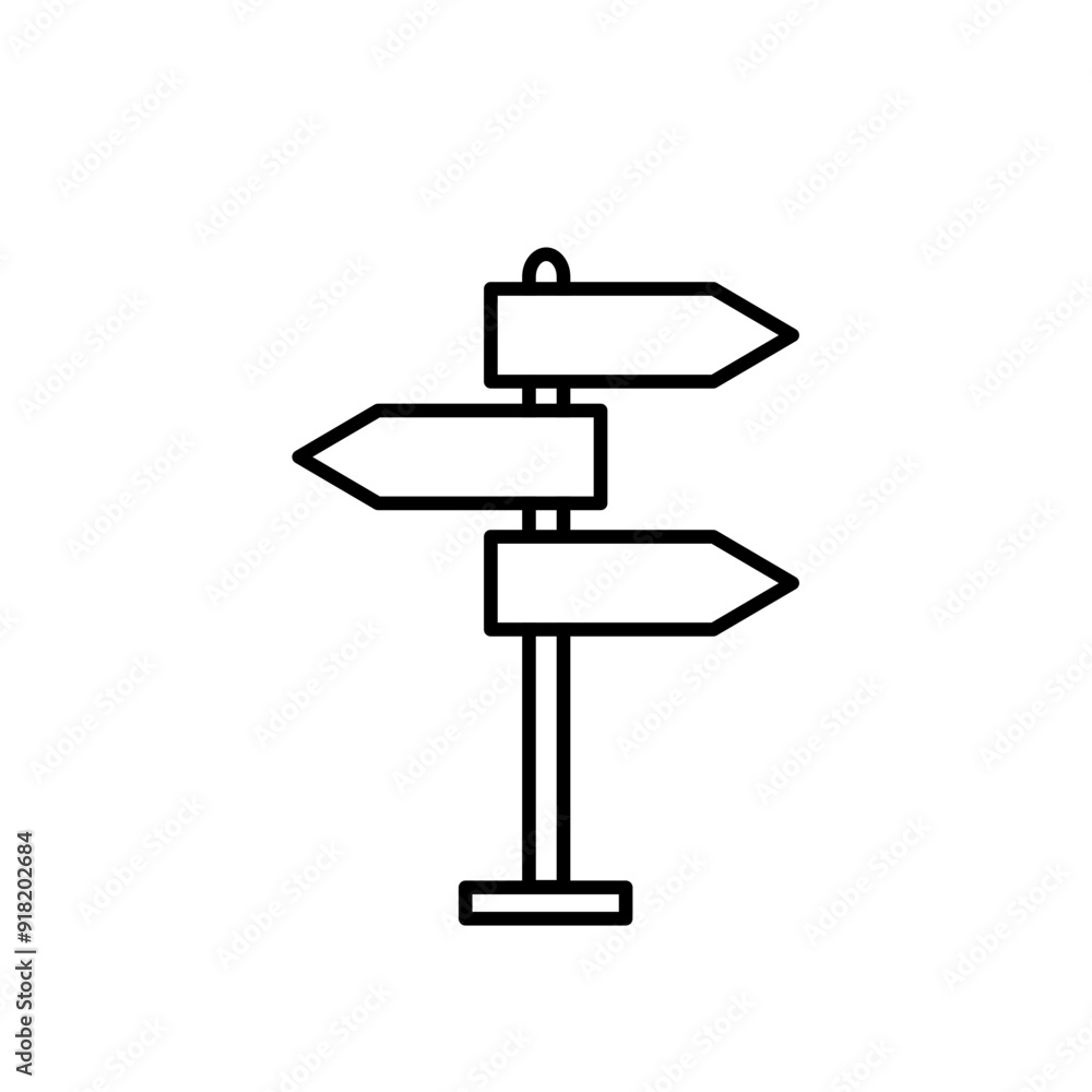 Signpost outline icon vector illustration Signpost outline icon vector illustration