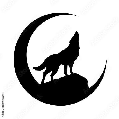 wolf howling vector