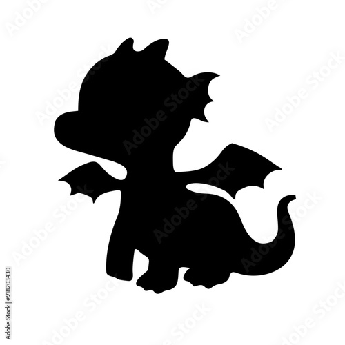 baby dragon silhouette