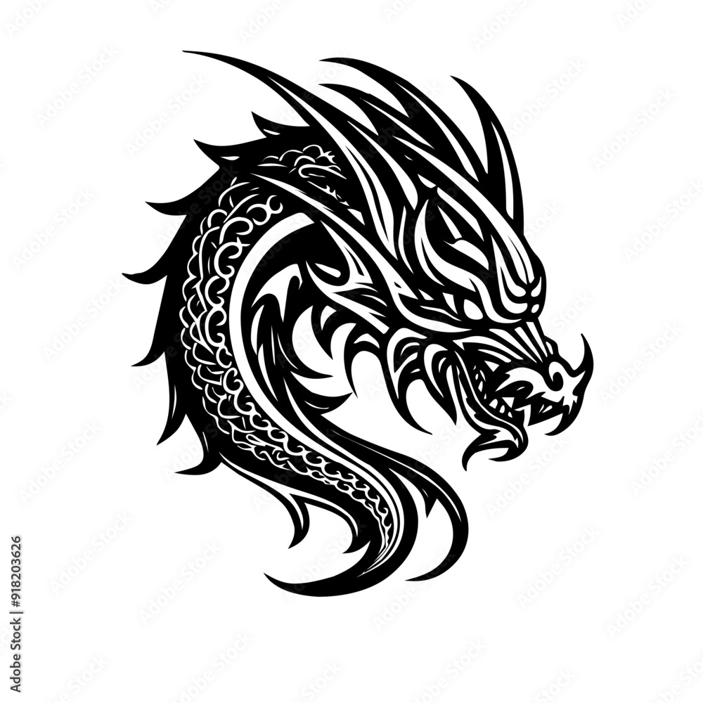Naklejka premium dragon tattoo design