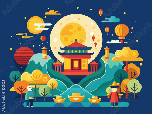 Mid Autumn Festival in Korea Chuseok design