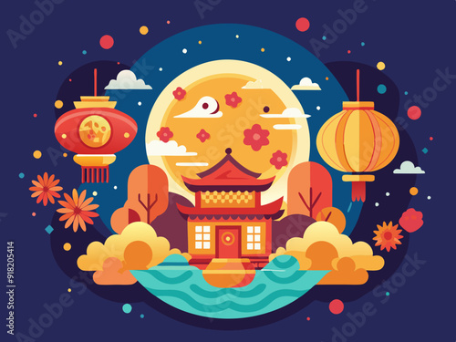 Mid Autumn Festival in Korea Chuseok design