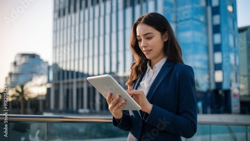 A seasoned senior businesswoman dressed formally  analyzing complex data on her laptop while seated at an organized desk in the office.