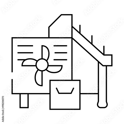 machines for grinding, bacon cutters line icon vector. machines for grinding, bacon cutters sign. isolated contour symbol black illustration