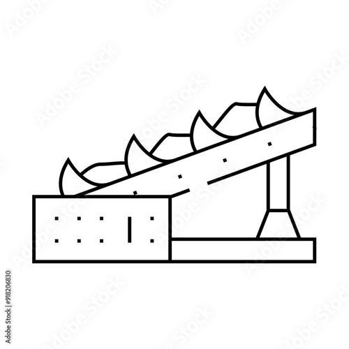 inclined screw feeder line icon vector. inclined screw feeder sign. isolated contour symbol black illustration