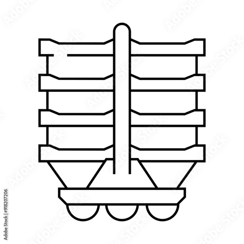 roasting sausage frame line icon vector. roasting sausage frame sign. isolated contour symbol black illustration