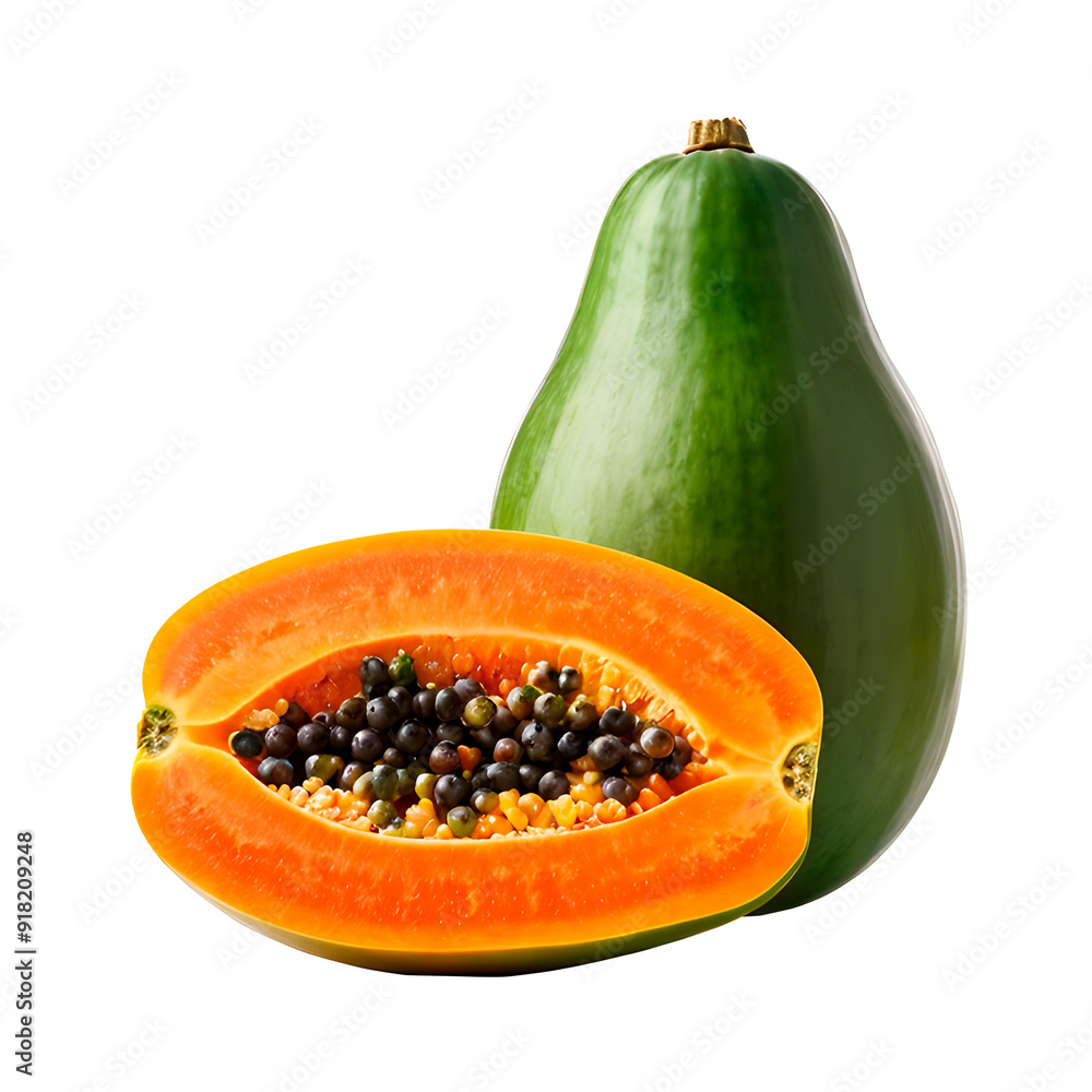 Papaya isolated on transparent background