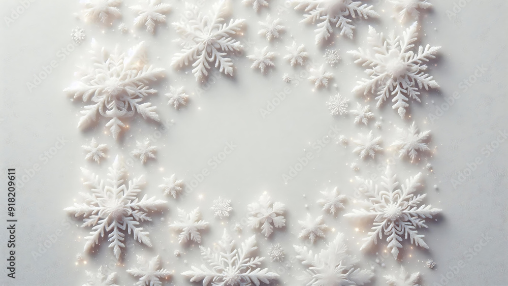 Delicate Snowflake Pattern on a Soft White Surface Delicate Snowflake Pattern on a Soft White Surface