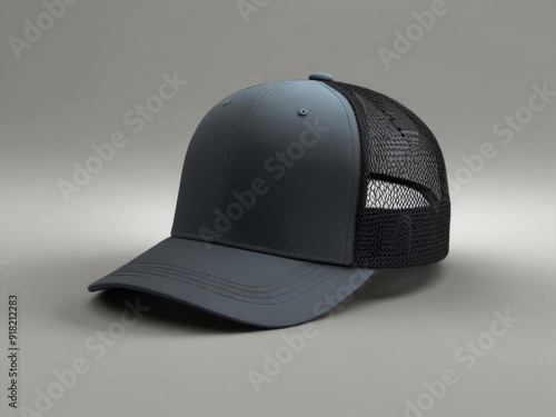 flat peak cap, baseball cap, men's on light background.  AI generated.