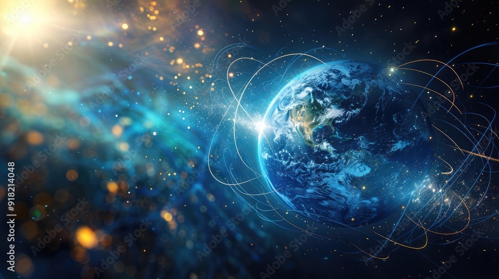 blue background, ultra sharp, professional color grading, exquiste detail, insanely detailed and intricate, elegant, earth is more to the right blue background, ultra sharp, professional color grading, exquiste detail, insanely detailed and intricate, elegant, earth is more to the right
