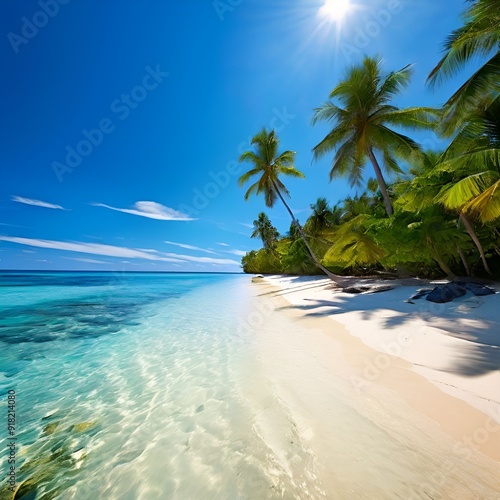 beach with palm trees