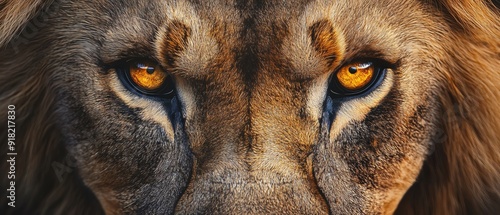 close up portrait of a lion head