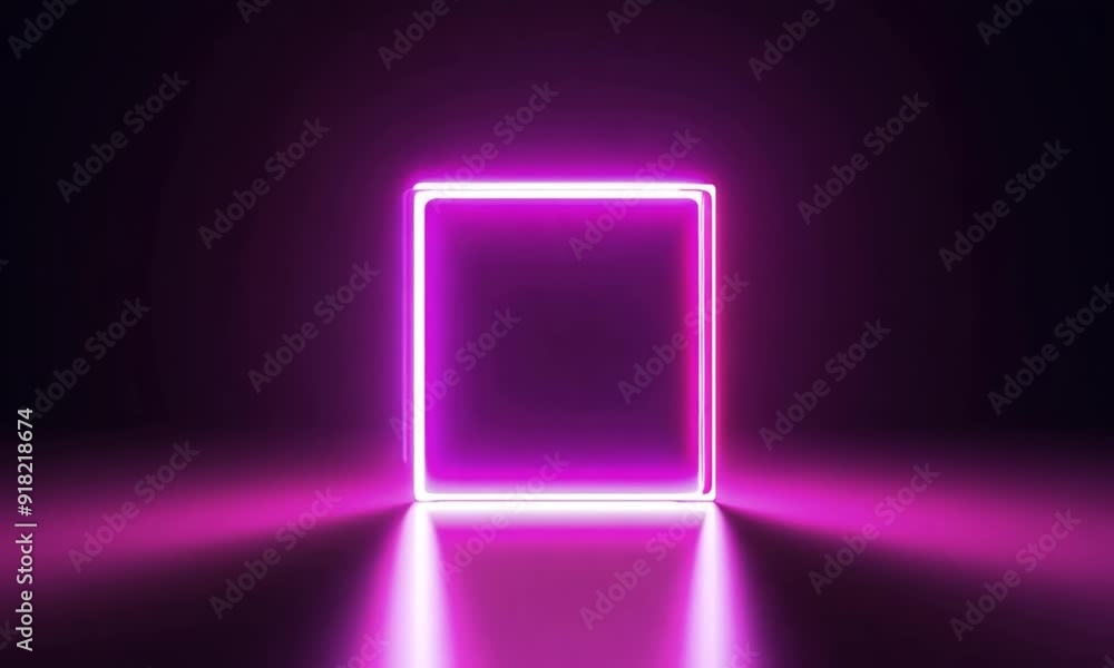 cube with pink neon lights. generative ai cube with pink neon lights. generative ai