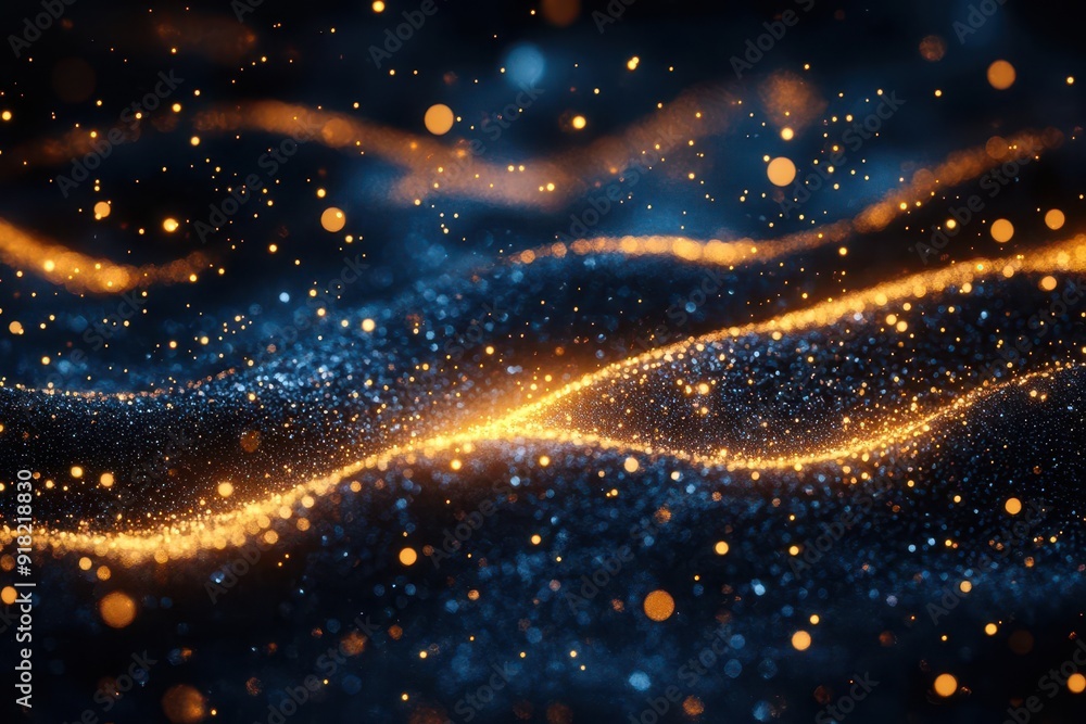 celestial celebration scene with shimmering gold particles dancing against a deep navy background evoking a magical holiday atmosphere celestial celebration scene with shimmering gold particles dancing against a deep navy background evoking a magical holiday atmosphere