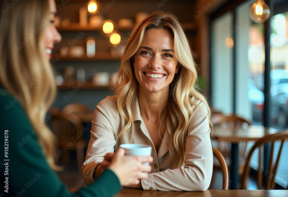 A photo of a person on a casual business meeting in a cosy cafe, shaking hands A photo of a person on a casual business meeting in a cosy cafe, shaking hands