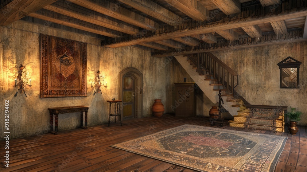 Obraz premium Anglo-Saxon Elegance. Interior Design Concept