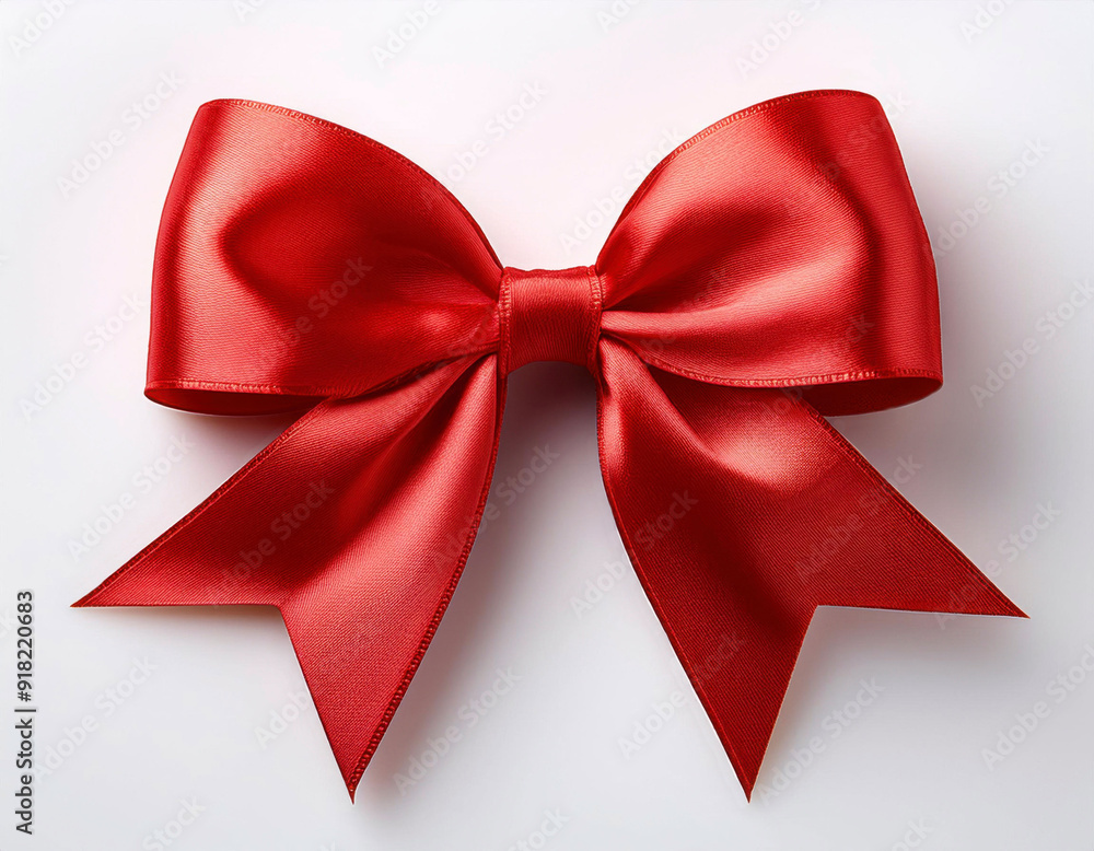 Red ribbon isolated on white background. Generated image Red ribbon isolated on white background. Generated image