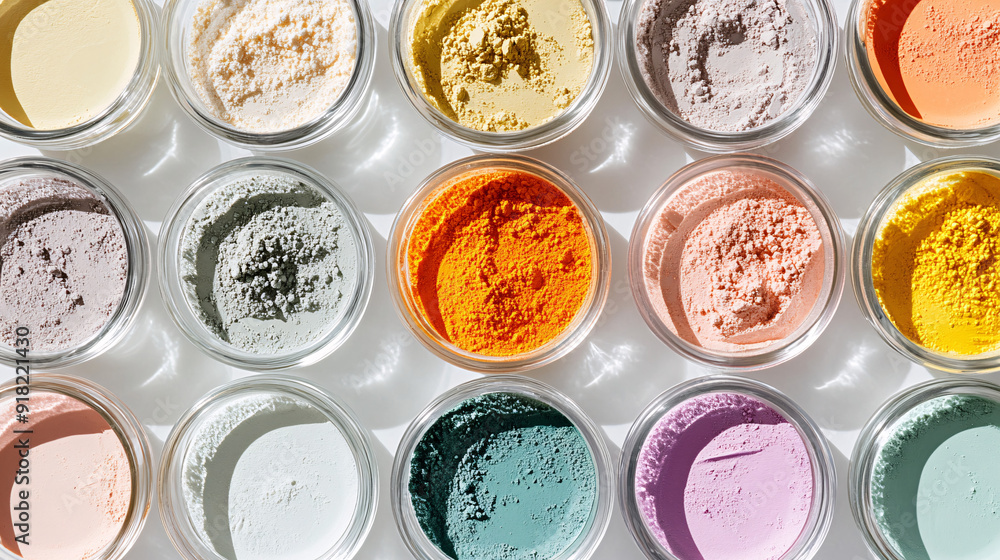 various colors of ingredient in liquid and powder form for cosmetic product (4) various colors of ingredient in liquid and powder form for cosmetic product (4)