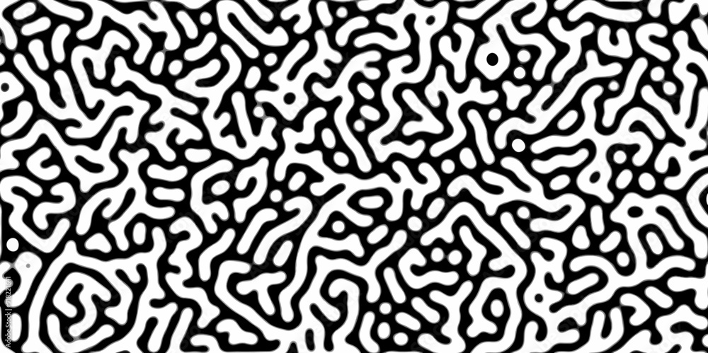 Abstract Turing organic wallpaper with background. Turing reaction diffusion monochrome seamless pattern with chaotic motion. Natural seamless line pattern. Linear design with biological shapes. Abstract Turing organic wallpaper with background. Turing reaction diffusion monochrome seamless pattern with chaotic motion. Natural seamless line pattern. Linear design with biological shapes.