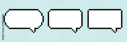 Set of pixel art speech bubbles