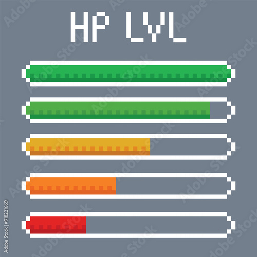 The stripes are indicators of the HP level in the retro design game