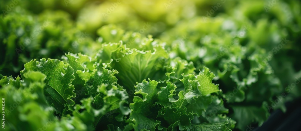 Fresh Green Lettuce Leaves in a Garden - Close-Up View of Vibrant and Healthy Organic Vegetables Fresh Green Lettuce Leaves in a Garden - Close-Up View of Vibrant and Healthy Organic Vegetables