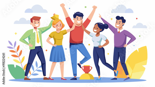 Team Building Activities: Colleagues participating in team-building exercises or games, emphasizing camaraderie and celebration.