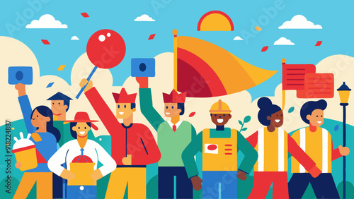 Labor Day Parade: A vibrant parade featuring floats, banners, and participants celebrating labor unions and workers’ achievements.