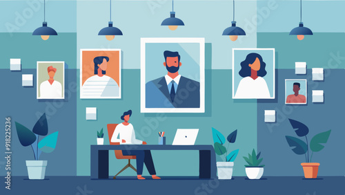 Employee Recognition Wall: A wall in the office decorated with photos and notes recognizing employees' contributions and achievements.