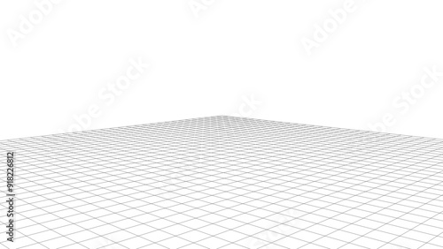 MobileVector perspective mesh. Detailed lines on a white background. 3d illustration.