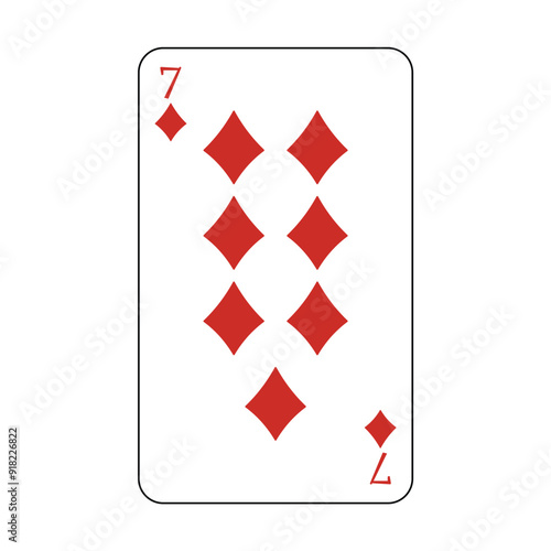 The playing card is the red diamond number seven.