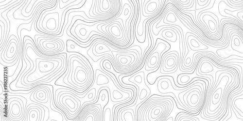 Abstract background wavy topographic line map. Contour geography map grid abstract backdrop. Seamless pattern and banner design. Modern and dynamic feel to topographic mapping vector illustration.