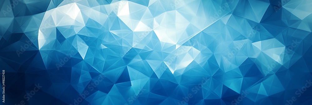 Obraz premium Abstract Blue Geometric Background - This abstract image features a blue and white geometric pattern, symbolizing technology, innovation, creativity, digital art, and modern design.