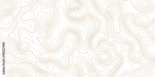 Abstract background wavy topographic line map. Contour geography map grid abstract backdrop. Seamless pattern and banner design. Modern and dynamic feel to topographic mapping vector illustration.