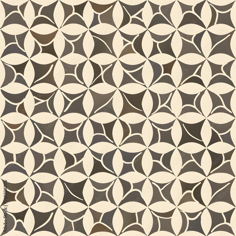 Minimalist geometric abstract pattern in shades of brown and beige, seamless texture with circular and diamond shapes for modern design and background Minimalist geometric abstract pattern in shades of brown and beige, seamless texture with circular and diamond shapes for modern design and background