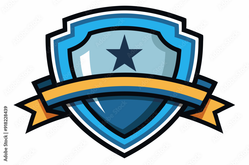 Blue Shield with Star and Yellow Ribbon Blue Shield with Star and Yellow Ribbon