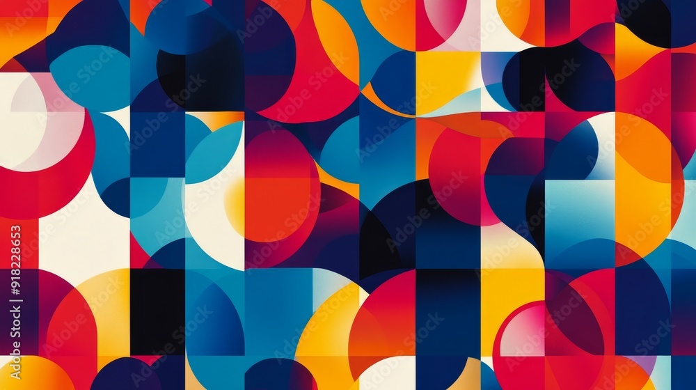 Abstract Geometric Shapes Background with Vibrant Colors - This image features an abstract background of colorful geometric shapes, representing concepts like creativity, modern art, design, technolog Abstract Geometric Shapes Background with Vibrant Colors - This image features an abstract background of colorful geometric shapes, representing concepts like creativity, modern art, design, technolog