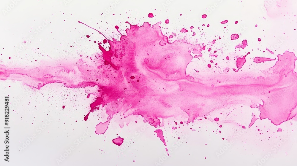 Abstract Pink Watercolor Splash on White Background - A vibrant pink watercolor splash, evoking creativity, energy, and a sense of freedom. The splatter suggests movement, passion, and a burst of colo Abstract Pink Watercolor Splash on White Background - A vibrant pink watercolor splash, evoking creativity, energy, and a sense of freedom. The splatter suggests movement, passion, and a burst of colo