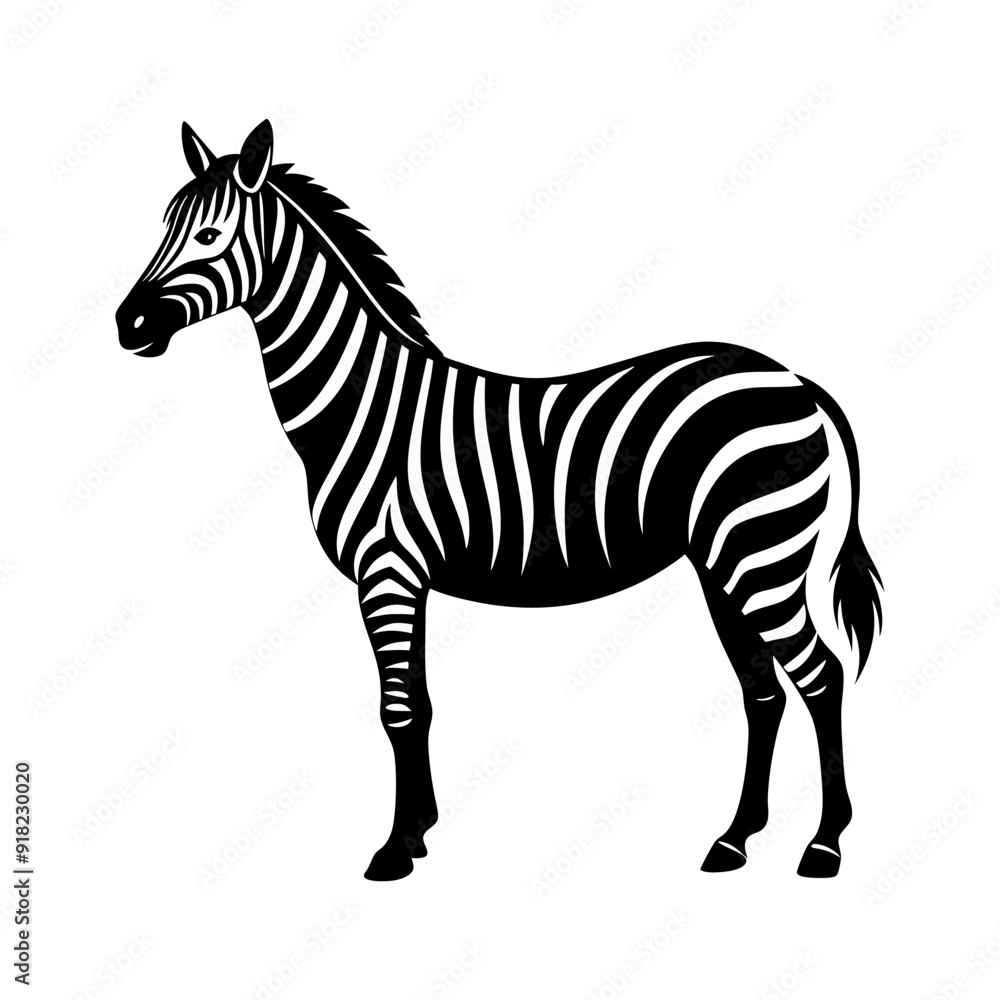 Obraz premium Zebra isolated on white background, vector illustration. Good for print