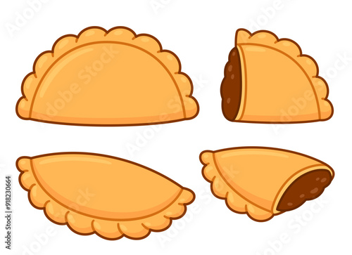Traditional empanadas drawing set