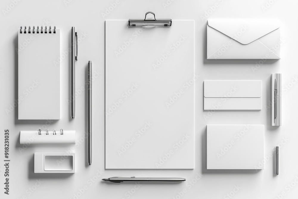 Realistic blank stationery set mockup isolated created with generative ai Realistic blank stationery set mockup isolated created with generative ai