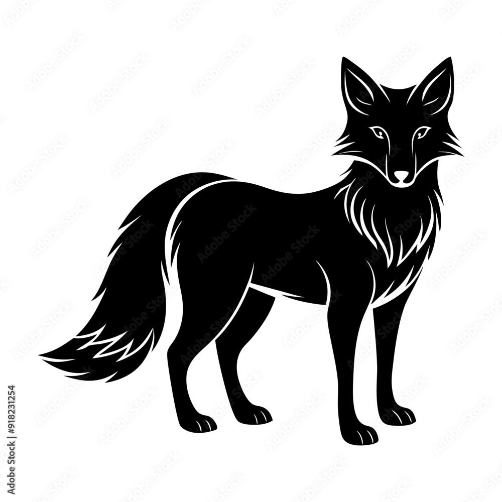 Obraz premium Fox silhouette vector illustration