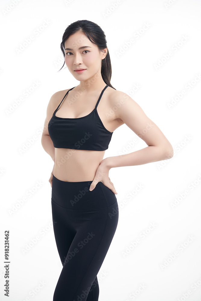 Beautiful young asian sport woman with sportswear ready for exercise on white background, Advertising sportswear and yoga wear, Healthy lifestyle, sport. Beautiful young asian sport woman with sportswear ready for exercise on white background, Advertising sportswear and yoga wear, Healthy lifestyle, sport.