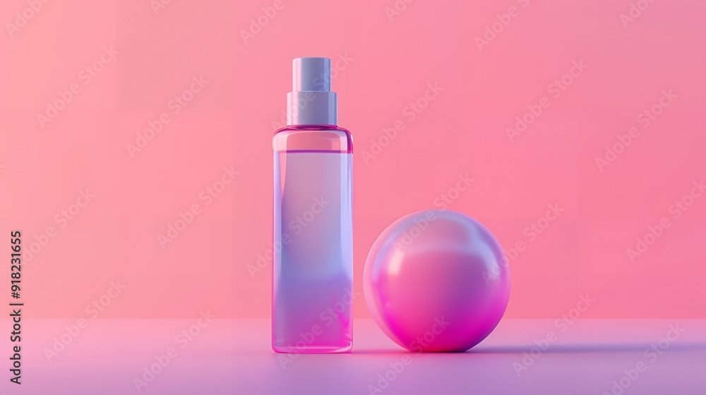Stylish pink cosmetic bottle on vibrant background with gentle shadows, ideal for beauty product branding. Gradient hues and ample white space for creams, lotions, serums, and gels Stylish pink cosmetic bottle on vibrant background with gentle shadows, ideal for beauty product branding. Gradient hues and ample white space for creams, lotions, serums, and gels