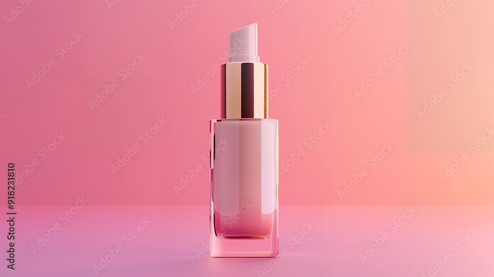 Stylish pink cosmetic bottle on vibrant background with gentle shadows, ideal for beauty product branding. Gradient hues and ample white space for creams, lotions, serums, and gels Stylish pink cosmetic bottle on vibrant background with gentle shadows, ideal for beauty product branding. Gradient hues and ample white space for creams, lotions, serums, and gels