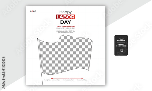 american labor day social media celebration instagram post vector design