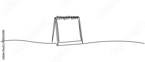 Calendar continuous one line drawing vector illustration, calendar continuous line drawing. One line art of calendar, memorable date, countdown, holiday, weekday and weekend. vector illustration