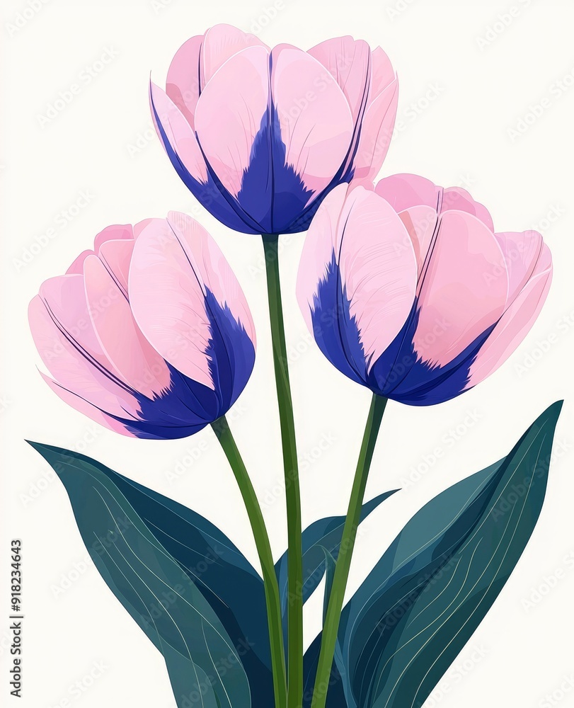 Pink and Blue Tulips Bouquet Pink and Blue Tulips Bouquet