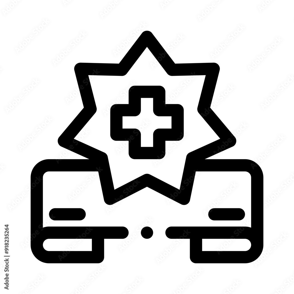 medical badge line icon medical badge line icon