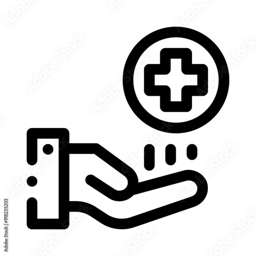 hospital sign line icon